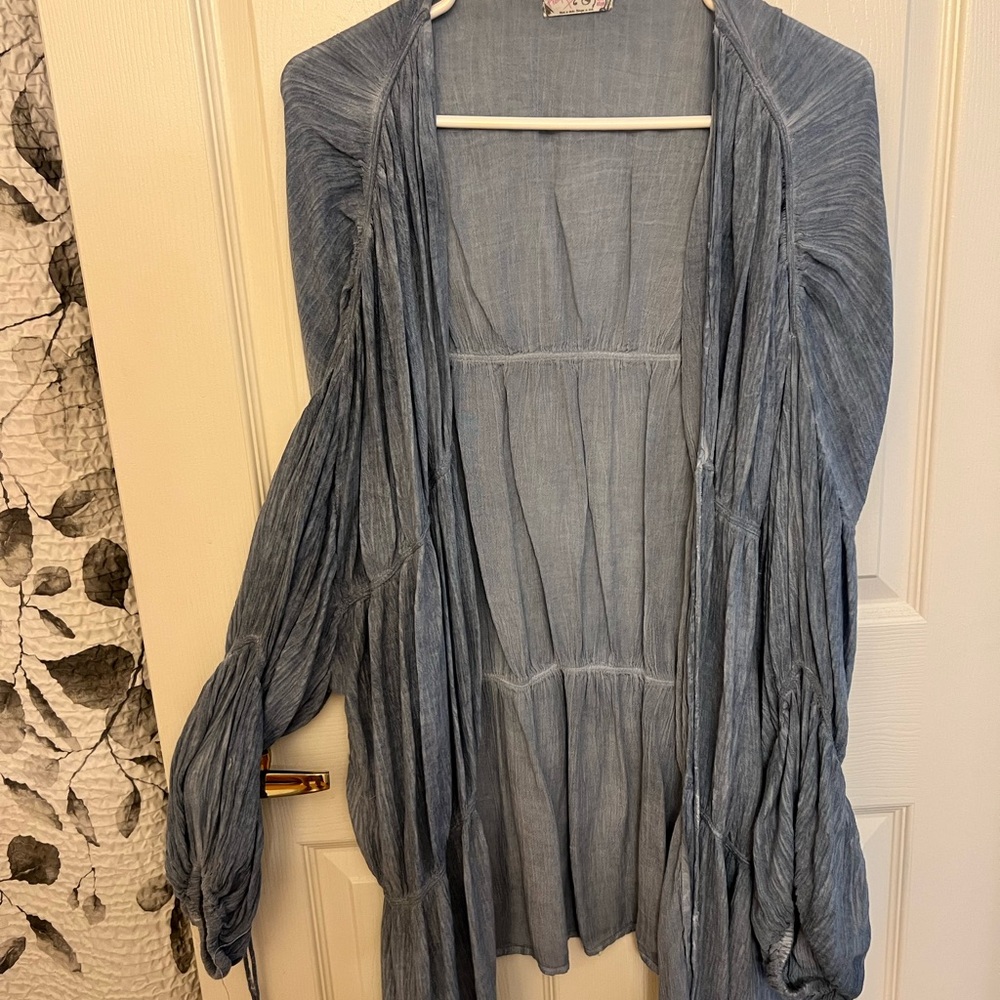 Blue Open Front Kimono